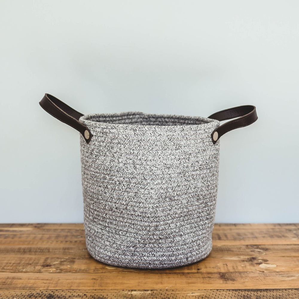 Grey Cotton Basket/ Bag