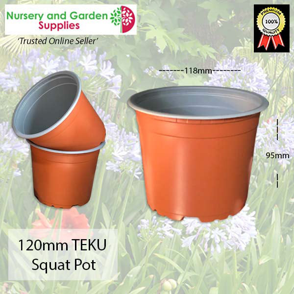 120mm SQUAT Teku Plant Pot T/Cotta