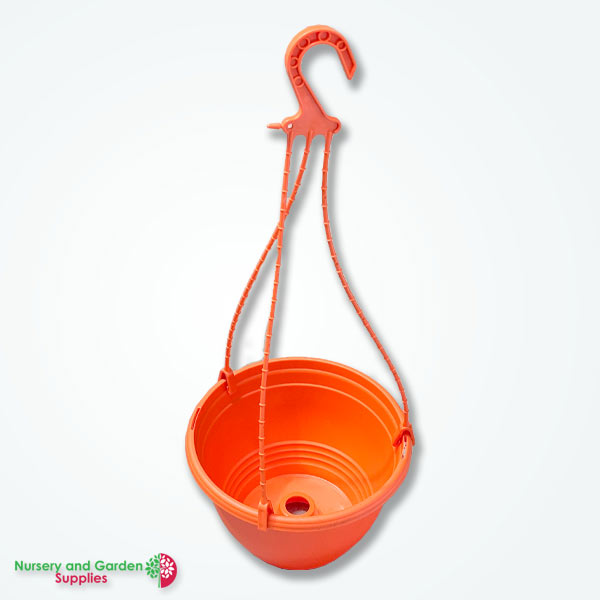200mm Hanging Basket ORANGE saucerless (Pot & Hanger) ***Limited Time