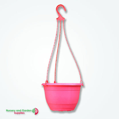 200mm Hanging Basket PINK saucerless (Pot & Hanger) ***Limited Time