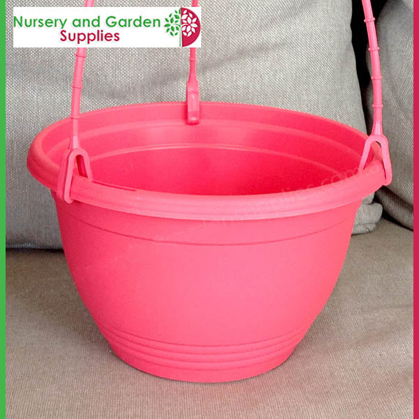 200mm Hanging Basket Pink saucerless at Nursery and Garden Supplies NZ - for more info go to nurseryandgardensupplies.co.nz