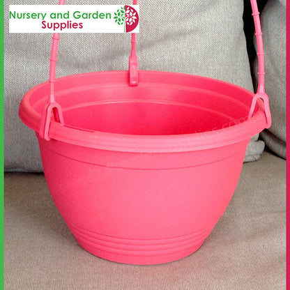 200mm Hanging Basket Pink saucerless at Nursery and Garden Supplies NZ - for more info go to nurseryandgardensupplies.co.nz
