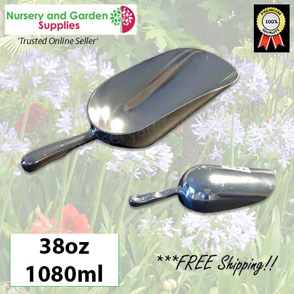 230mm Potting Scoop 38oz ALUMINIUM 1080ml for Fertiliser Soil Grain