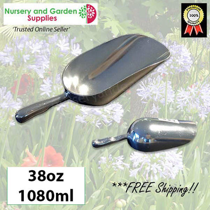 230mm Potting Scoop 38oz ALUMINIUM 1080ml for Fertiliser Soil Grain
