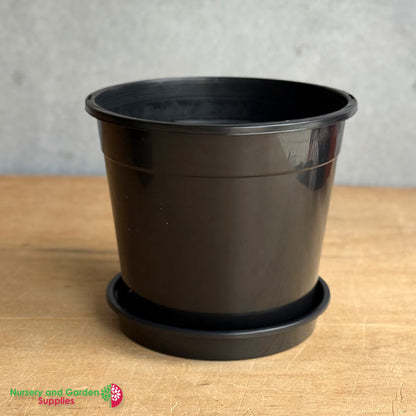 250mm Black Pot with Saucer – Nursery Combo Pack