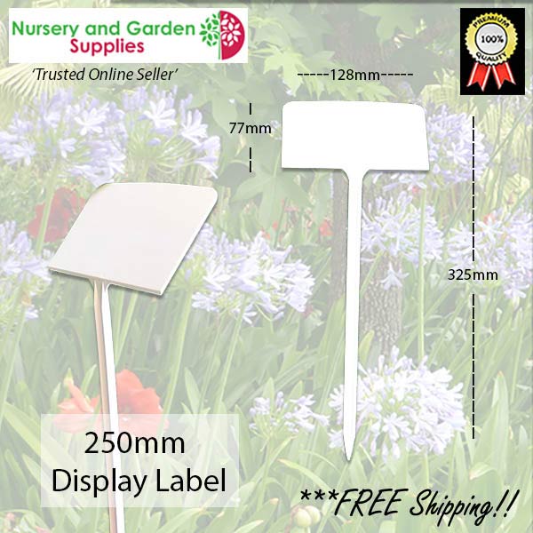 250mm White Display Plant Label