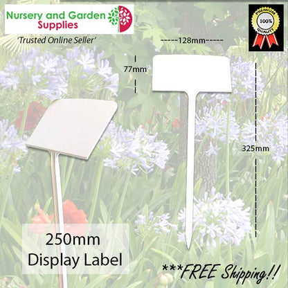 250mm White Display Plant Label