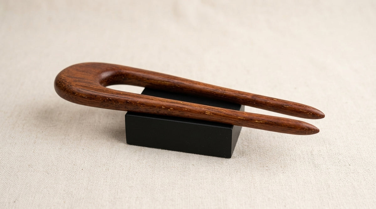Handcrafted Native Kwila Wood Hair Fork / U-Shaped French Hair Pin