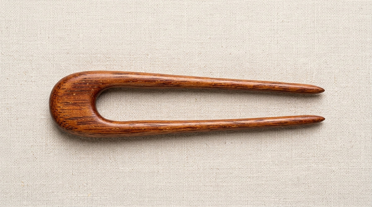 Handcrafted Native Kwila Wood Hair Fork / U-Shaped French Hair Pin