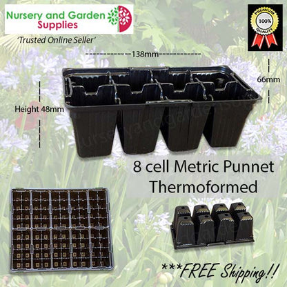 8 cell Thermoformed Seedling Punnet Metric