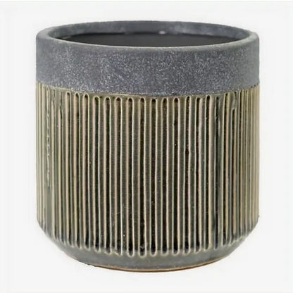 Ceramic Cover Pot (Dark Grey)