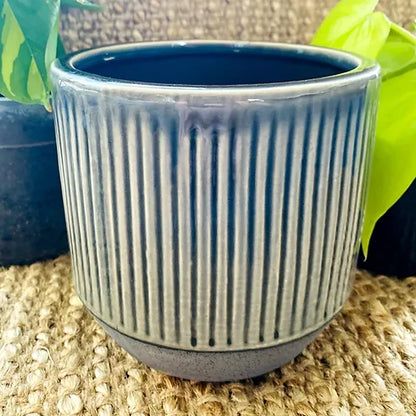 Ceramic Cover Pot (Grey)