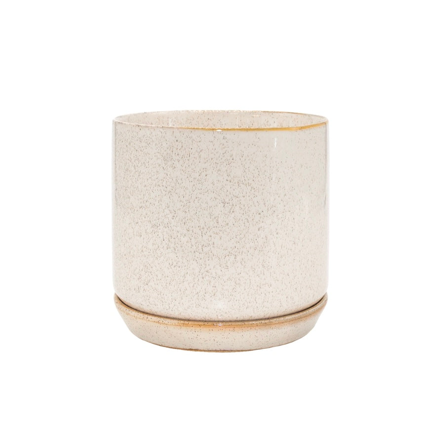 Large Oslo Planter/Pot with Saucer in Sandstorm