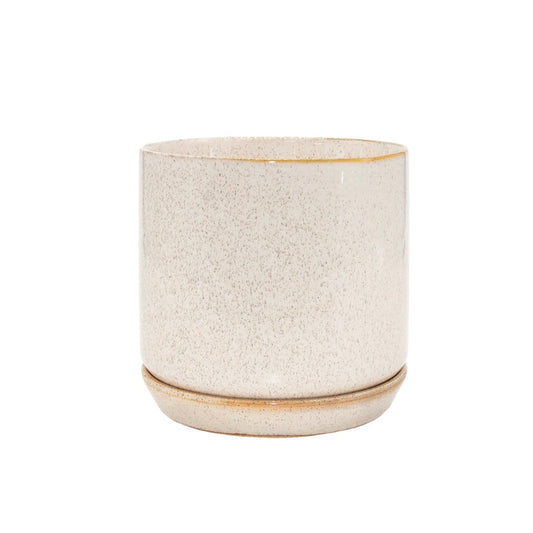 Large Oslo Planter/Pot with Saucer in Sandstorm