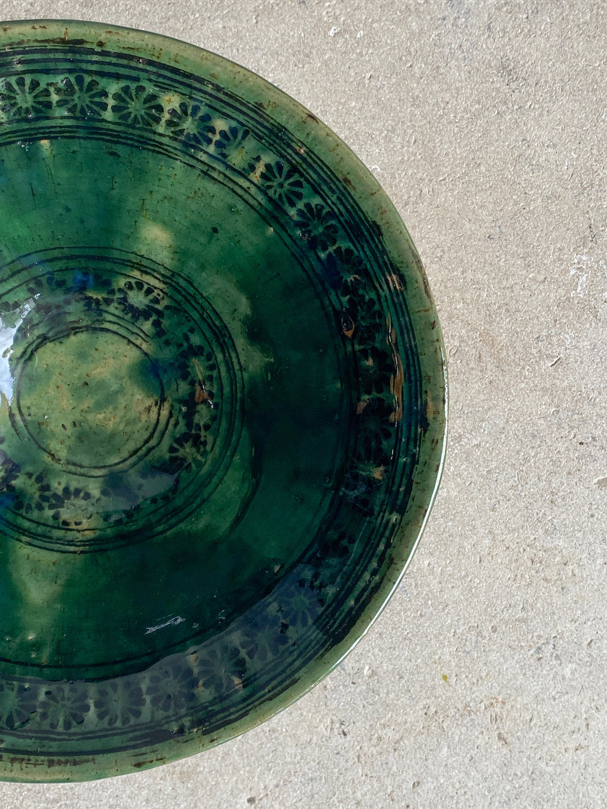 Etched Shallow Bowl