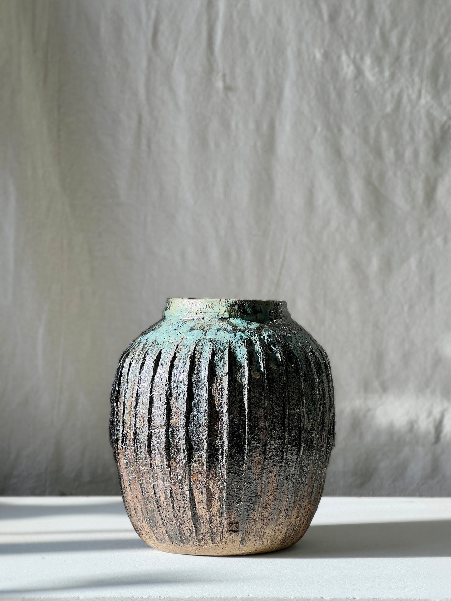 Faceted Patina Vessel