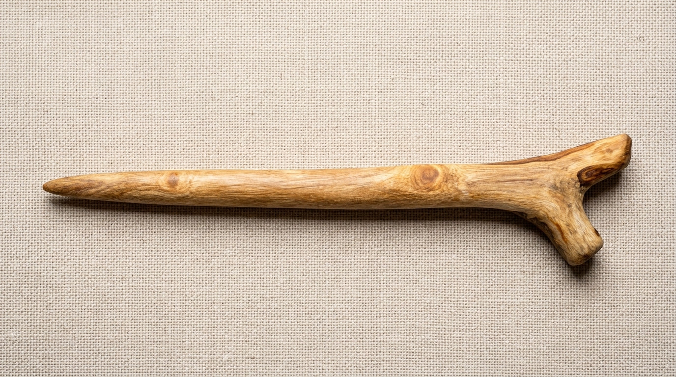 The handcrafted Olivewood hair wand