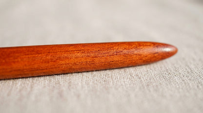 Handcrafted Premium Mahogany Wood Hairpin (Reddish-Orange Variation)