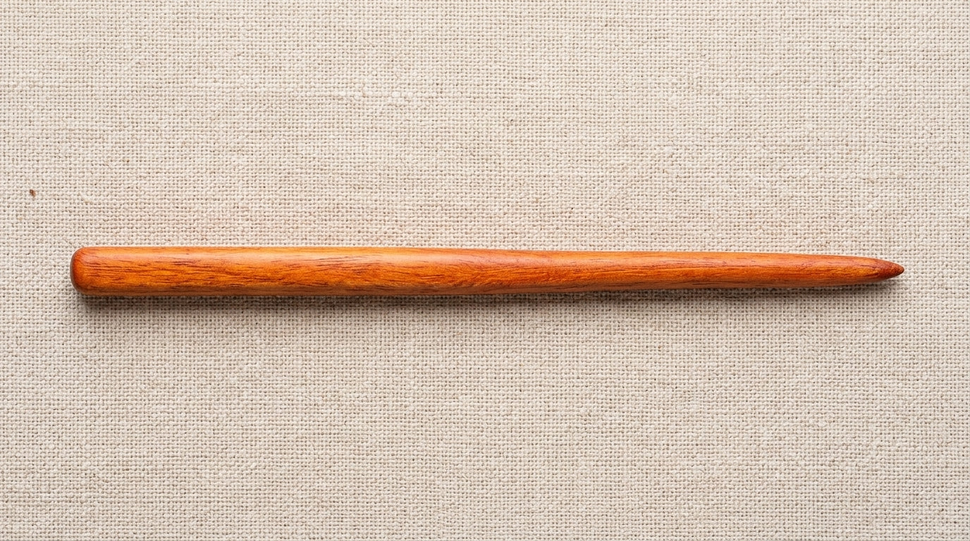 Handcrafted Premium Mahogany Wood Hairpin (Reddish-Orange Variation)