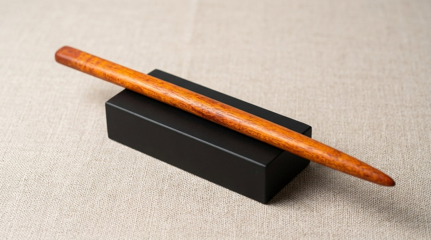 Handcrafted Premium Mahogany Hair Stick (Amber-Orange Variation)/Hairpin/Hair Wand
