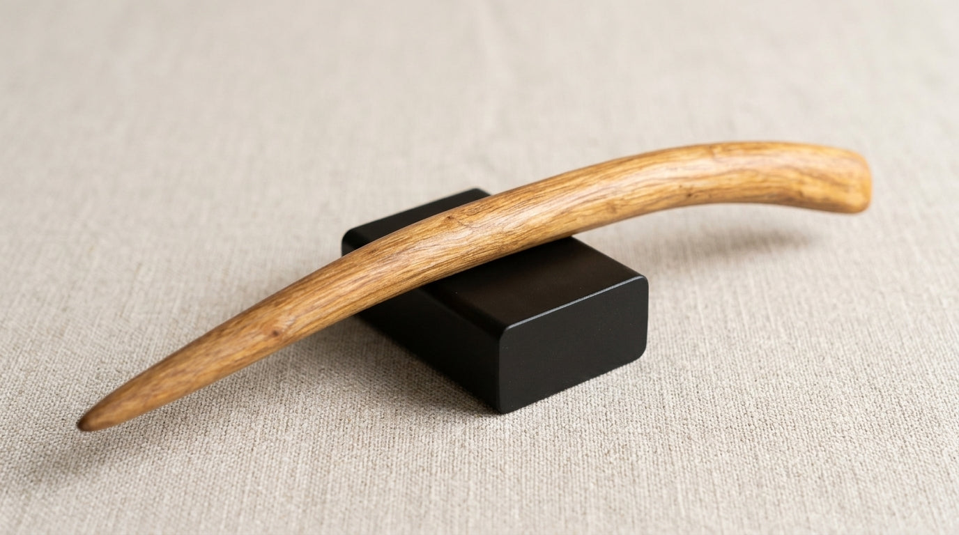 Handcrafted Gently Curved Olivewood Hair Stick/Hairpin/Hair Wand
