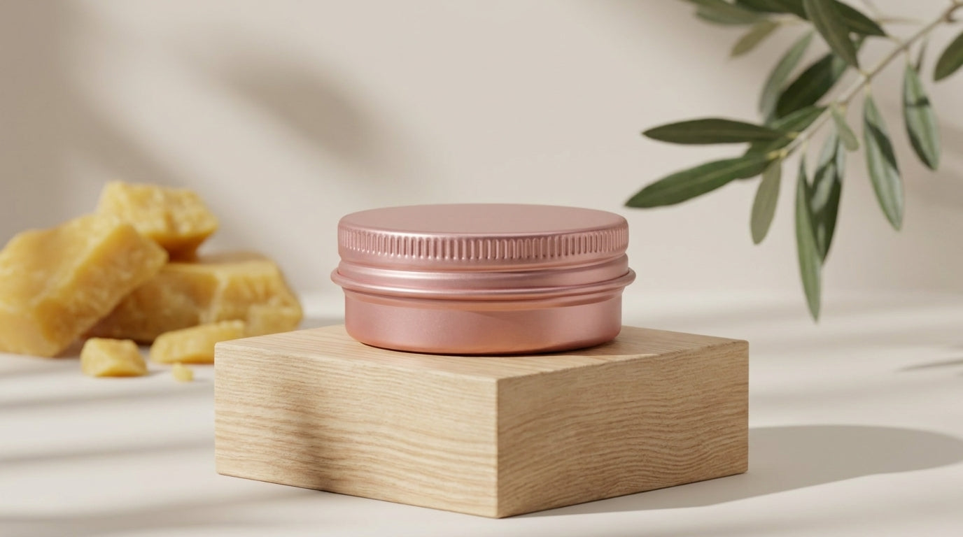Handmade Beeswax & Olive Oil Wood Polish in 30ml Rose Gold Aluminum Tin