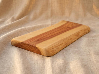A Beautiful Massive Piece: Unique Handcrafted One-Piece Solid Macrocarpa Cutting & Serving Board with a 30ml tin of wood-conditioner