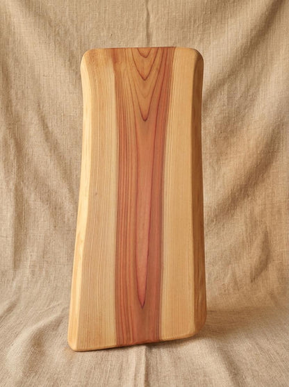 A Beautiful Massive Piece: Unique Handcrafted One-Piece Solid Macrocarpa Cutting & Serving Board with a 30ml tin of wood-conditioner