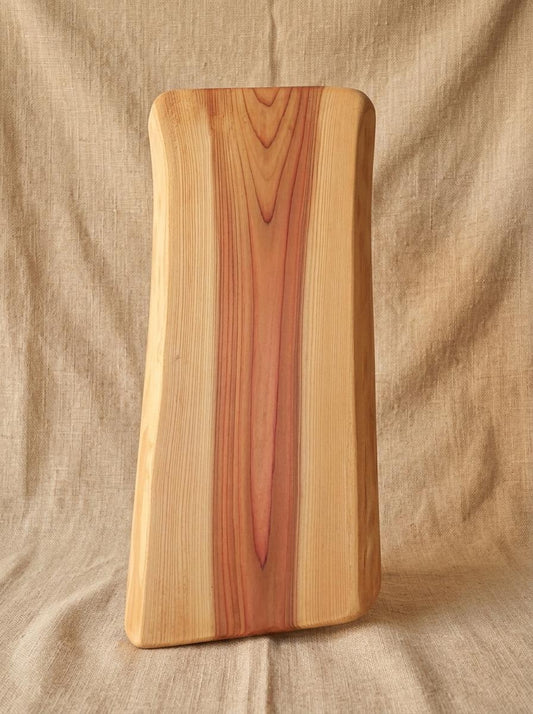A Beautiful Massive Piece: Unique Handcrafted One-Piece Solid Macrocarpa Cutting & Serving Board with a 30ml tin of wood-conditioner