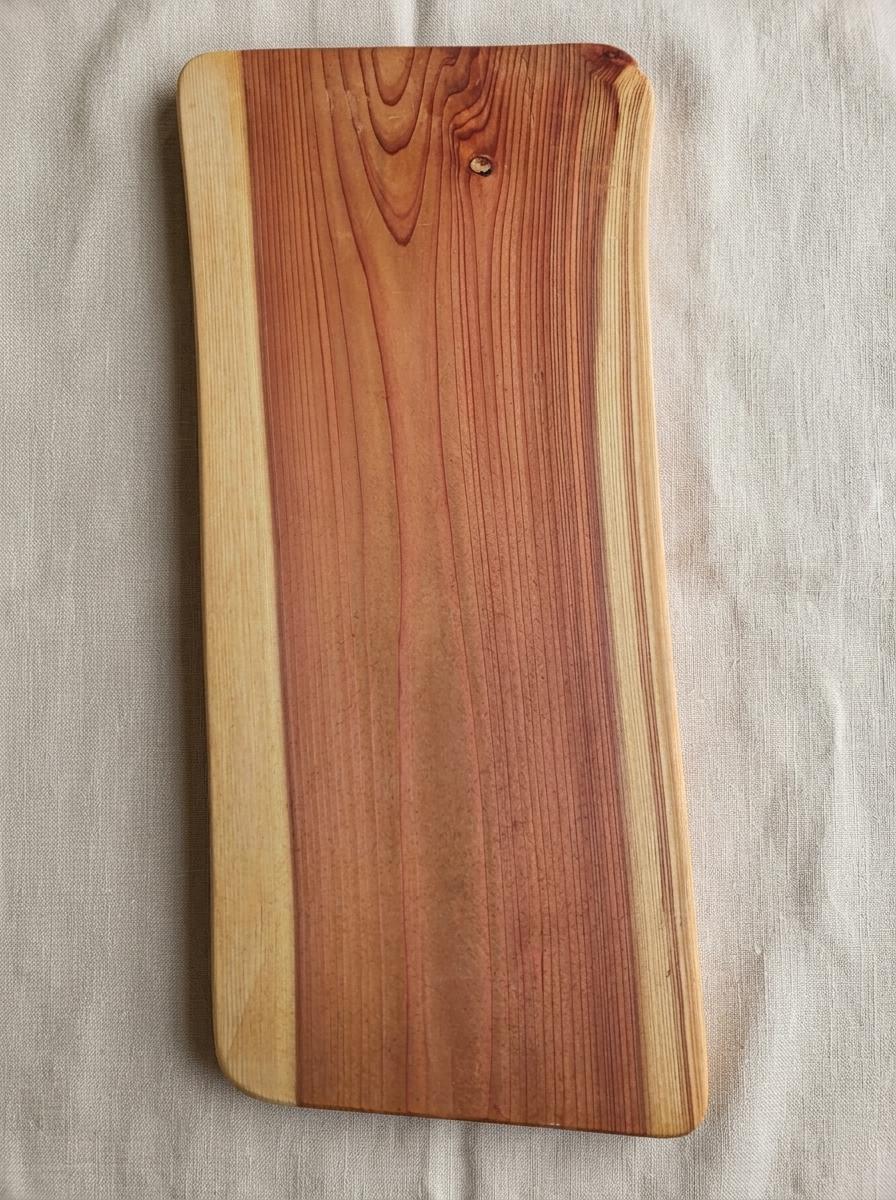 A Beautiful Massive Piece: Unique Handcrafted One-Piece Solid Macrocarpa Cutting & Serving Board with a 30ml tin of wood-conditioner