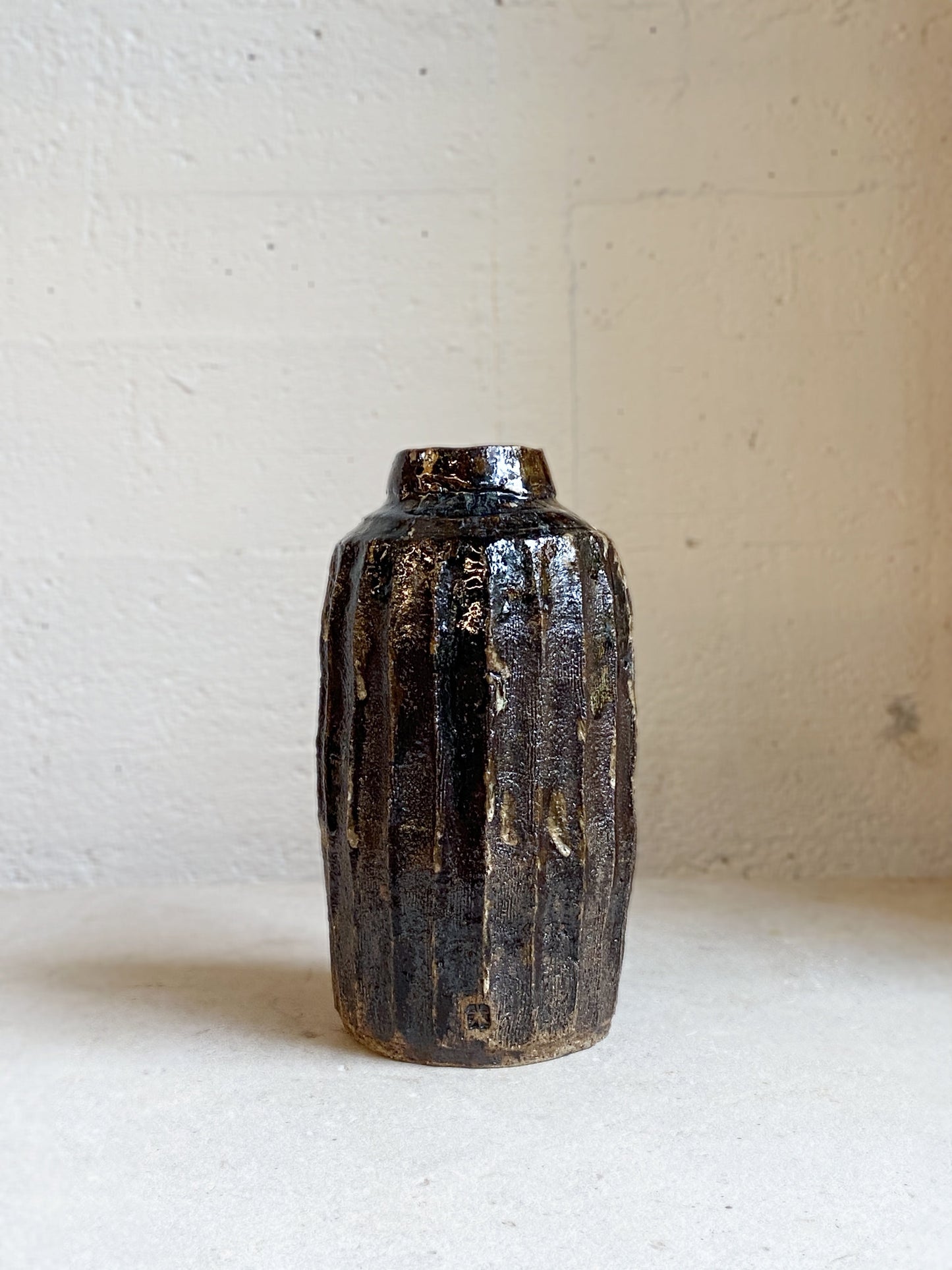 Fluted Stoneware Vase